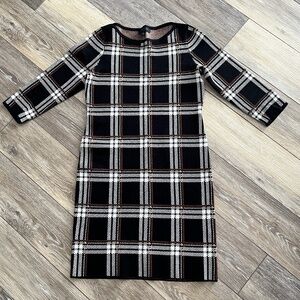 Ann Taylor Plaid Knit Sweater Dress, Sz SP
